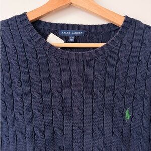 Ralph Lauren Navy Cable Knit Sweater
